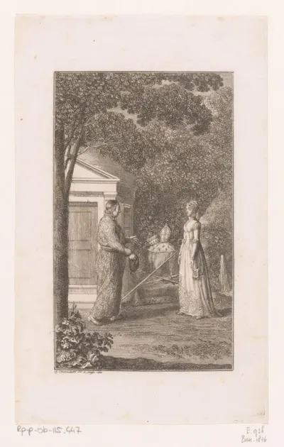 Gebhard ontmoet Agnes van Mansfeld in de tuin