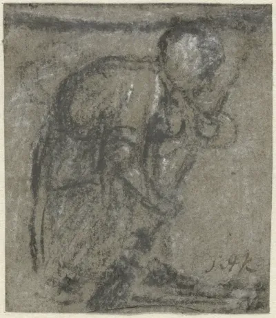 Gebogen oude vrouw