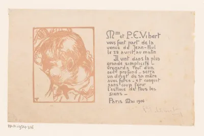 Geboorte-annonce van Jean Paul Vibert