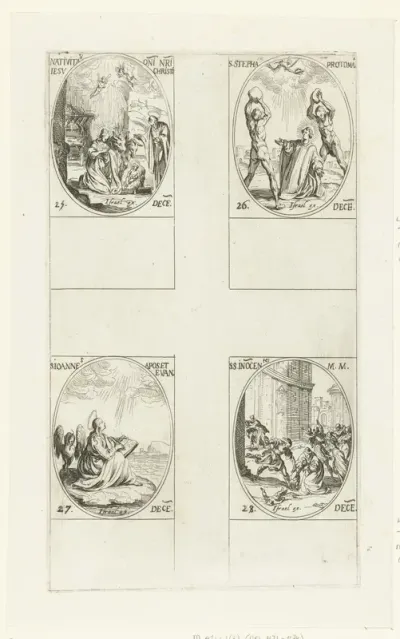 Geboorte van Christus, Heilige Stefanus, Heilige Johannes de Evangelist, Kindermoord te Bethlehem (Onnozele Kinderen) (25-28 december)