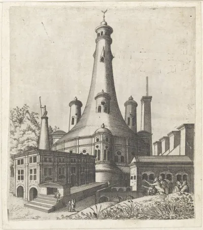 Gebouw met een halve maan op het dak