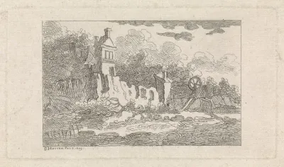 Gebouw met een vervallen muur