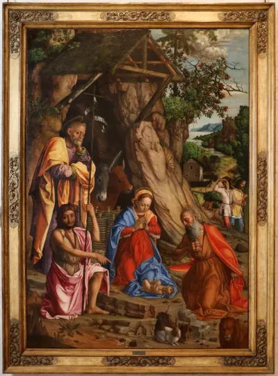 Geburt Christi mit Johannes dem Täufer und Hieronymus