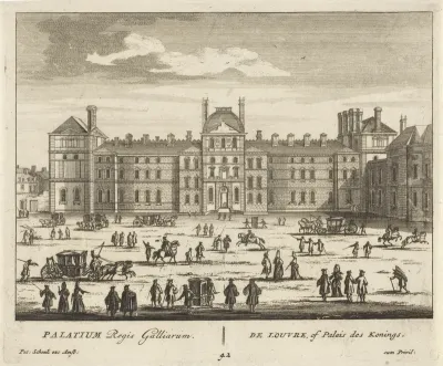 Gedeelte van een gevel van het Louvre te Parijs