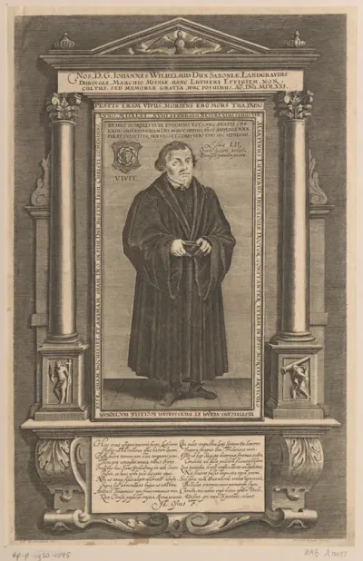 Gedenkmonument voor Martin Luther in de Slotkerk te Wittenberg