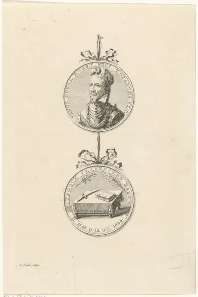 Gedenkpenning met portret van Johan van der Does
