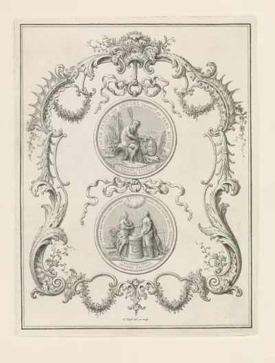 Gedenkpenning ter ere van het zilveren huwelijksjubileum van Jacob Ploos van Amstel en Sara Rothé, 1746