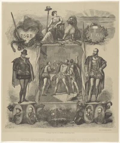 Gedenkplaat bij 300 jaar slag van Heiligerlee, 1568-1868