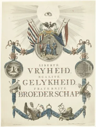 Gedenkplaat voor de stichting van de Bataafse Republiek op 19 januari 1795