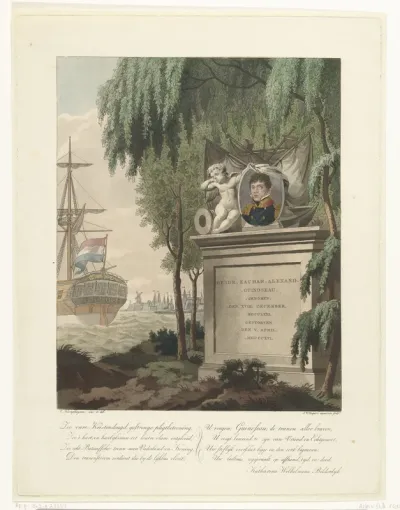 Gedenkteken voor Hendrik Zacharias Alexander Guinoseau met portret