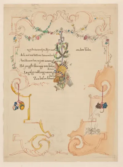 Gedicht in een cartouche