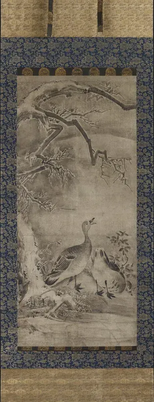 Geese in Winter Landscape