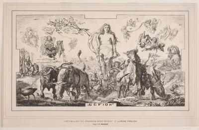 Gefion, loftsmaleri til Frederiksborgmuseet af Lorenz Frølich