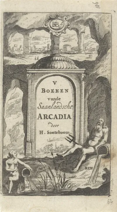 Gegraveerde titelpagina voor: H.J. Soeteboom, De Zaanlants Arkadia, 1658