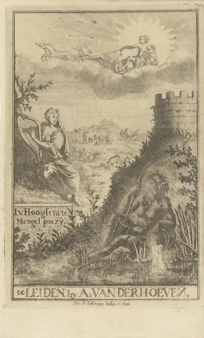 Gegraveerde titelpagina voor: Jan van Hoogstraten, Vervolg of Toegift der laetste mengelpoezy, 1732.