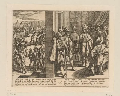 Geheime ontmoeting van Civilis met leiders van de Teviri, 69-70