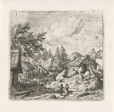 Gehucht in bergachtig gebied