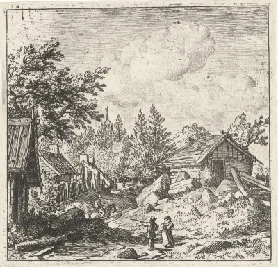 Gehucht op het heuvelachtig terrein