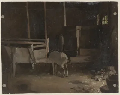 Geitje in een stal