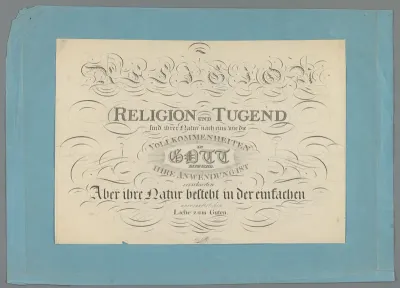 Gekalligrafeerd citaat van Johann Friedrich Wilhelm Jerusalem