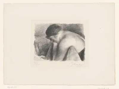Geknielde, lezende vrouw