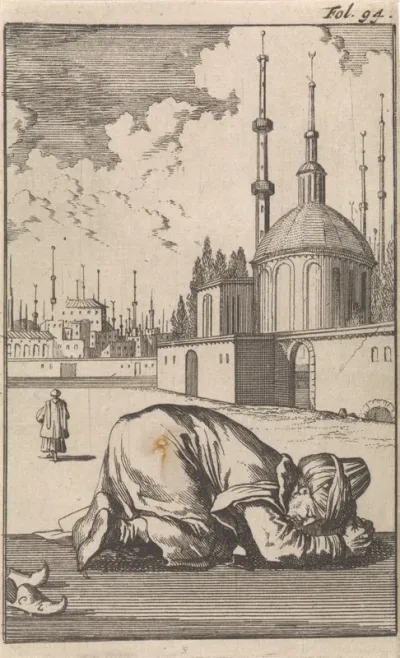 Geknielde Turk in gebed