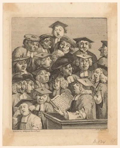 Geleerden bij een lezing