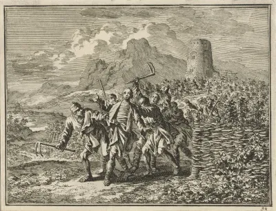 Gelijkenis van de boze landlieden die de zoon van de eigenaar buiten de wijngaard werpen