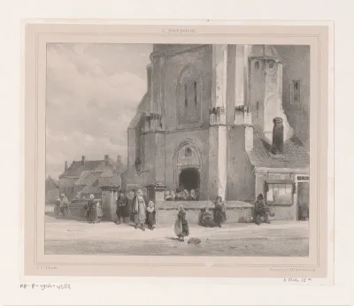 Gemeenschap verlaat de Oude Kerk aan de Keizerstraat in Scheveningen