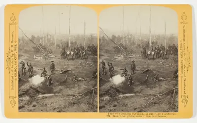 Gen. Grant giving order to Gen. McPherson, from the series "The Chicago Panorama of the Battle of Shiloh"