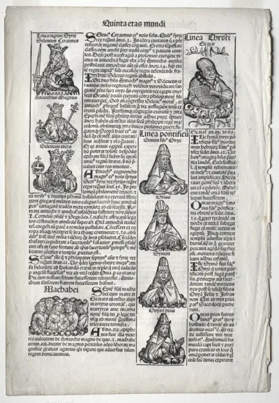 Genealogical Page; published in the Nuremberg Chronicle by Hartmann Schedel