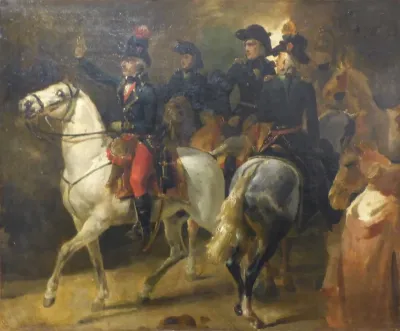 General Dumouriez and his staff at the Battle of Jemmapes