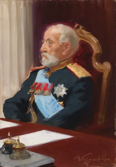 General Gonjetskin, portrait study for the Ceremonial Sitting of the State Council on 7 May 1901 Marking the Centenary of its Foundation (1903) by Repin