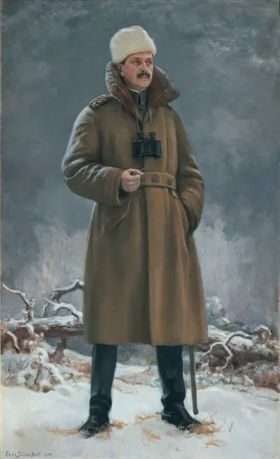 General Mannerheim at Vehmainen, central Finland, in 1918