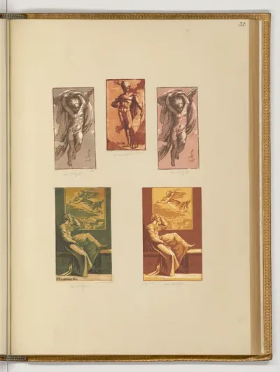 Genius in den Lüften; Junger stehender Mann; Die Vision der Helena