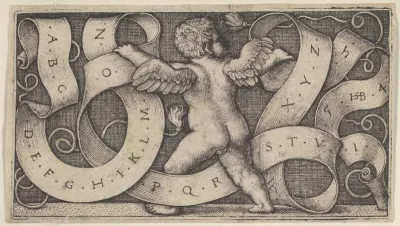 Genius Surrounded by a Banderole Showing the Alphabet