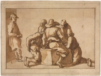 Genre Scene of Young Men Playing a Game