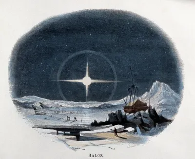 Geography: a halo around the sun, at the Pole