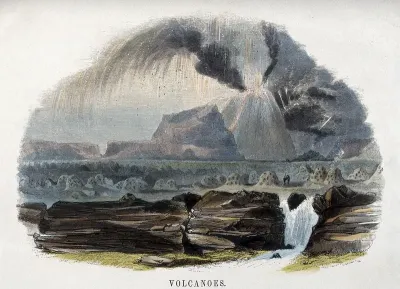 Geography: a volcano in eruption