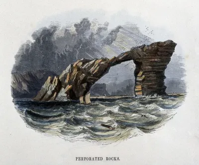 Geography: eroded rocks in the sea