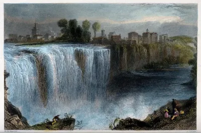 Geography: Genesee River Falls, Rochester, seen from a distance