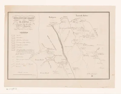 Geologische kaart van steden bij Padang
