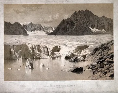 Geology: the Great Aletsch glacier and the Märjelensee in the Valais