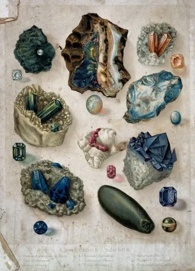 Geology: various crystalline substances