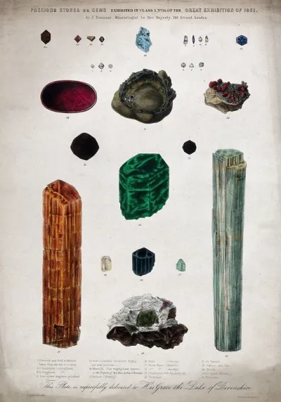 Geology: various uncut semi-precious stones