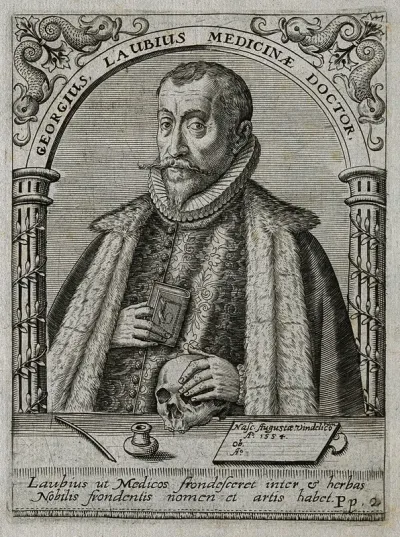 Georg Laube. Line engraving by T. de Bry