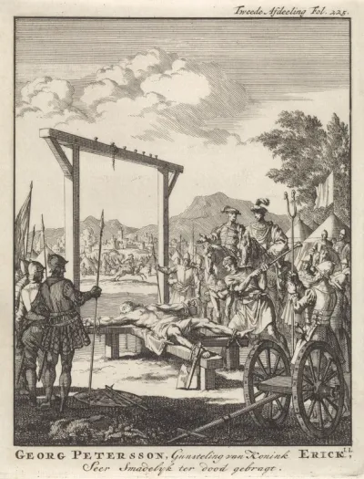 Georg Petersson, gunsteling van koning Erick, wordt geradbraakt, 1517