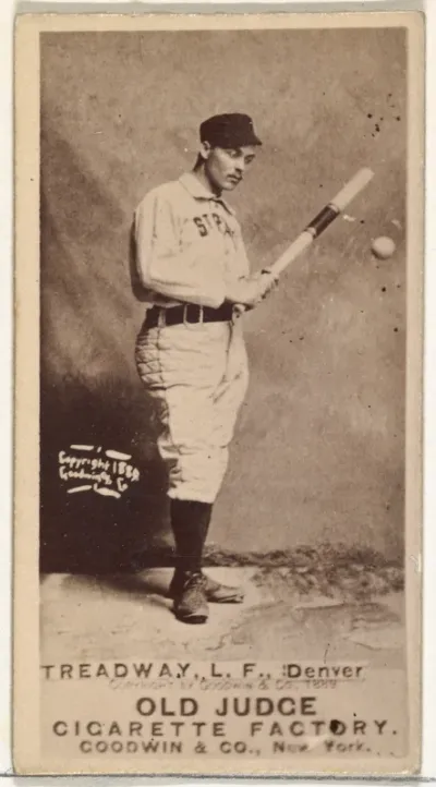 George B. Treadway, Left Field, Denver, from the Old Judge series (N172) for Old Judge Cigarettes