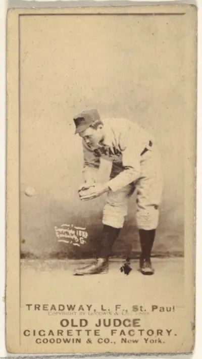 George B. Treadway, Left Field, St. Paul Apostles, from the Old Judge series (N172) for Old Judge Cigarettes