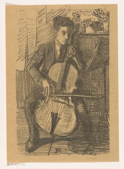 George Bacot die een cello bespeelt
